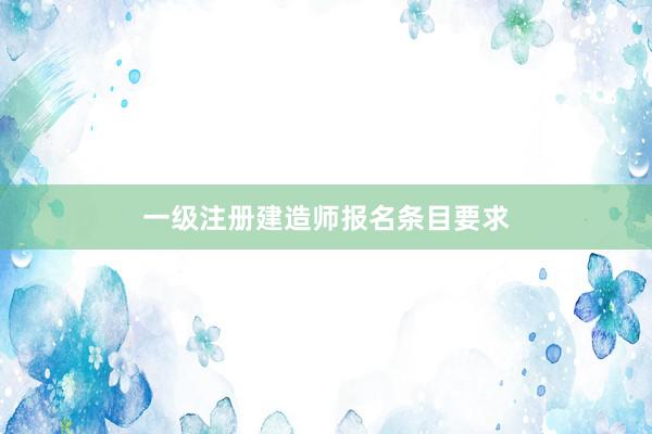 一级注册建造师报名条目要求
