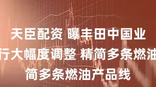 天臣配资 曝丰田中国业务将进行大幅度调整 精简多条燃油产品线